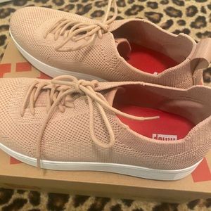 Fitflop Blush Knit Lace-Up Slip-On Sneakers